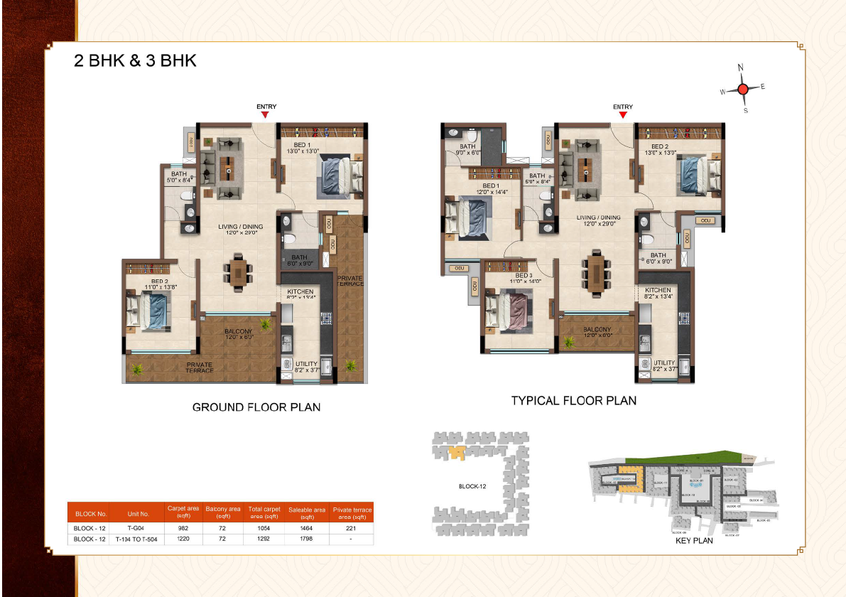 2&3BHK - 1464&1798sqft