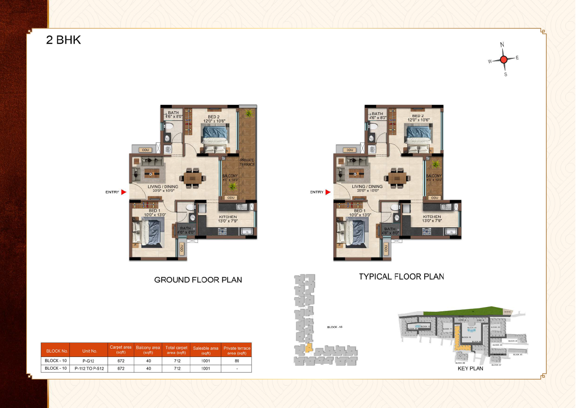 2BHK - 1001sqft